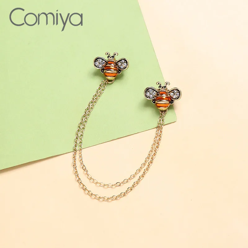 Comiya броши для Для женщин цинковый сплав Эмаль Кристалл себе Bee Подвески