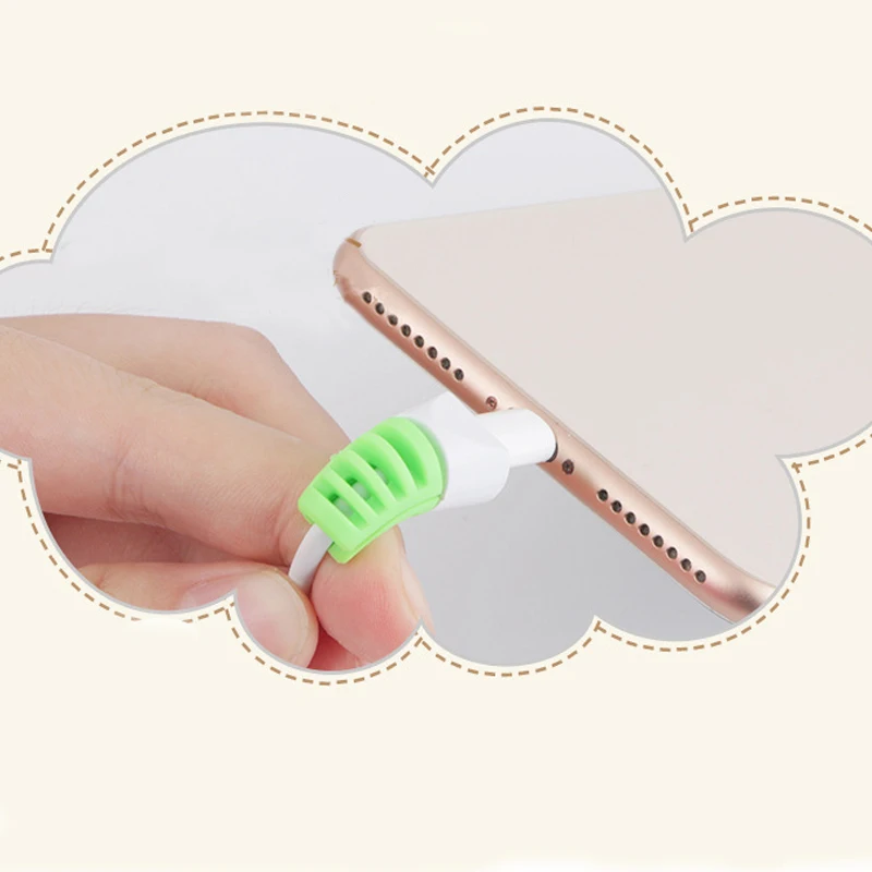 100 шт./лот милый кабель защита для наушников iPhone Sansung HTC USB цветное зарядное
