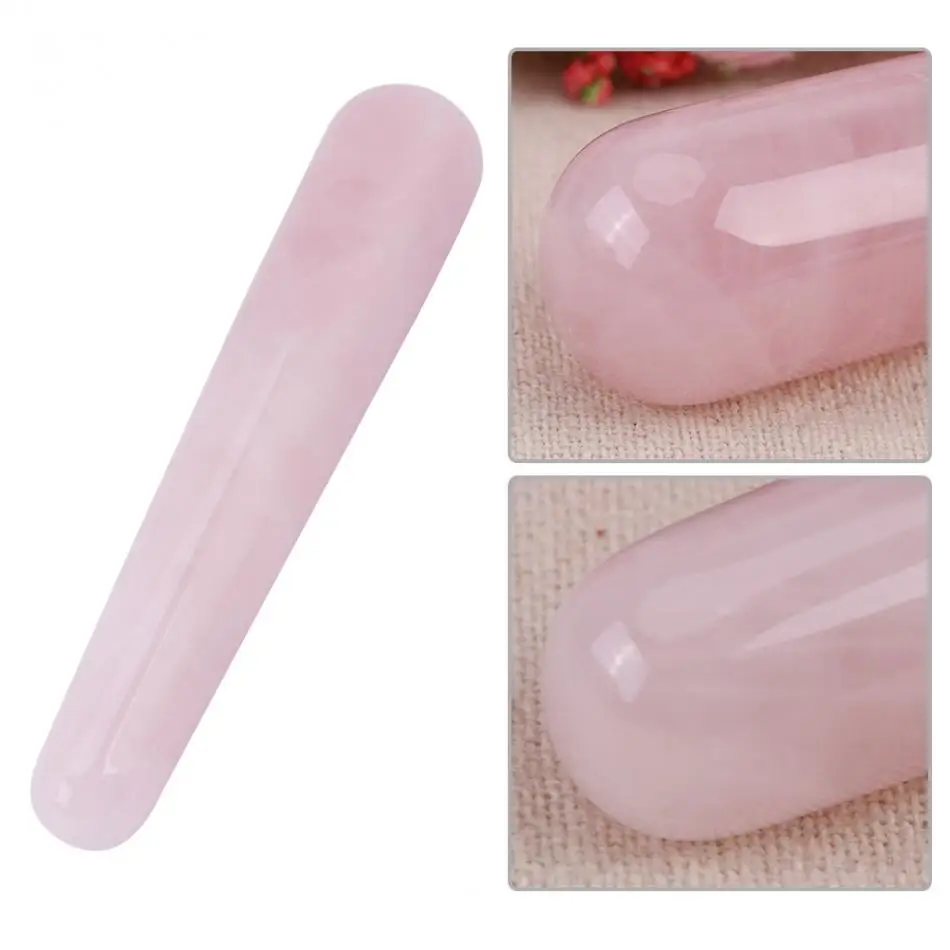 1 шт. Натуральная Розовая кварцевая палочка кристальная для массажа лица
