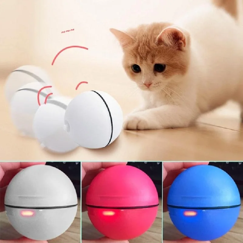 Кошка Pet лазерный светодиодный USB Перезаряжаемый катящийся шар идеальная игрушка