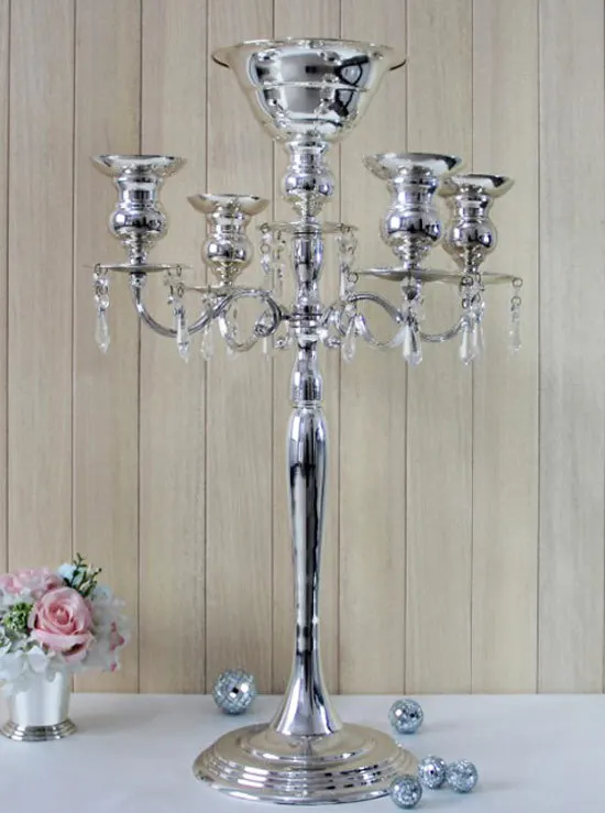Подсвечник серебристый/Золотой Металл 5 подсвечников 68 см высокий канделябр для