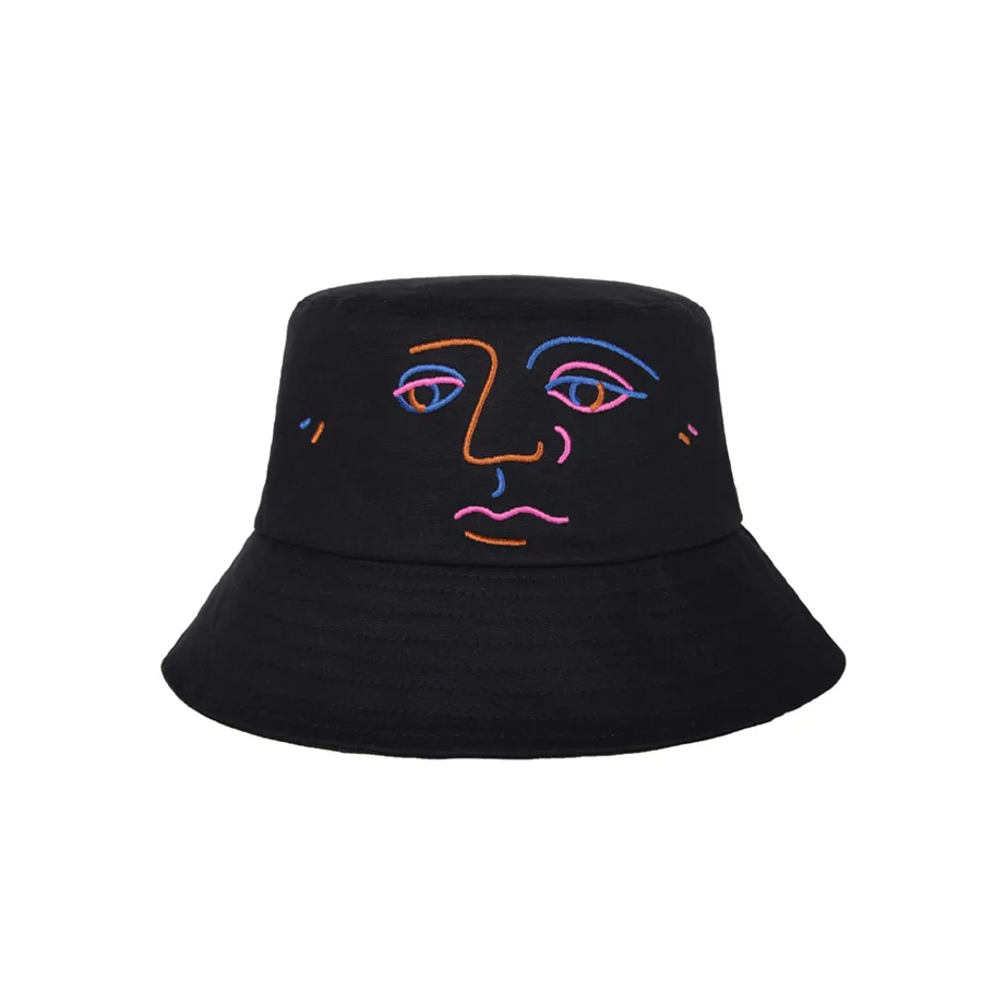 facial features hat YIZISToRe оригинальные повседневные парусиновые шапки с вышивкой для девочек и мальчиков в серии рисунков(FUN KIK - Цвет: facial features hat
