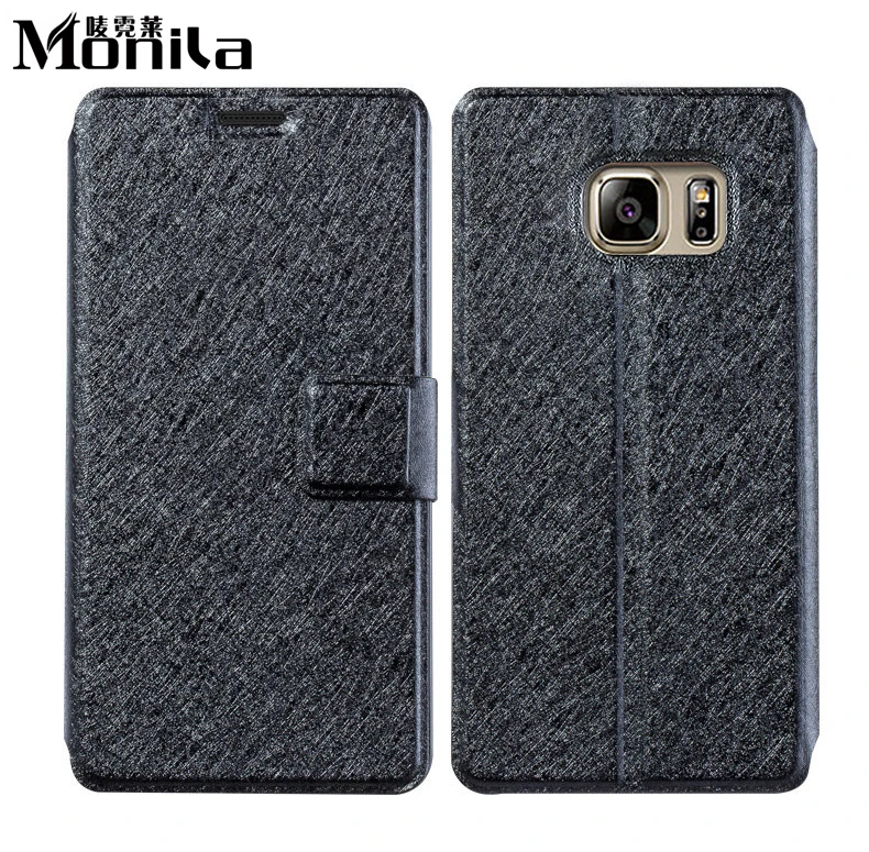 Monila Роскошный шелковый шаблон Стенд Открытое окно Флип кожаный чехол для Samsung Galaxy