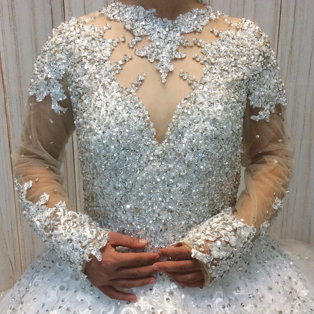 SuperKimJo Vestido De Noiva 2018 настоящие фото свадебные платья со стразами роскошный длинный