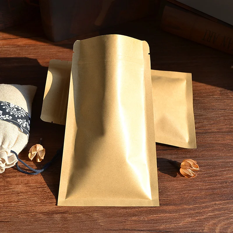 Крафт-бумага с плоским дном вакуумные плотные сухофрукты ziplock упаковка пищевой