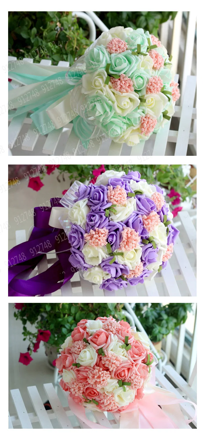 Perfectlifeoh Свадебный букет цветок Свадебный букет ручной работы искусственный цветок