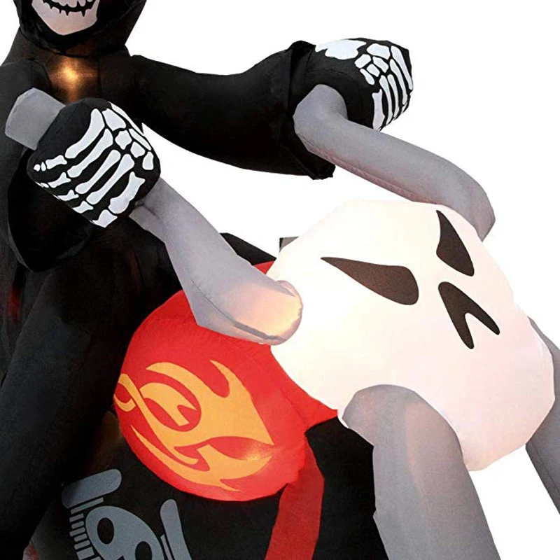 180 см гигантский Grim Reaper мотоциклетные светодиодный освещенные Хэллоуин вечерние