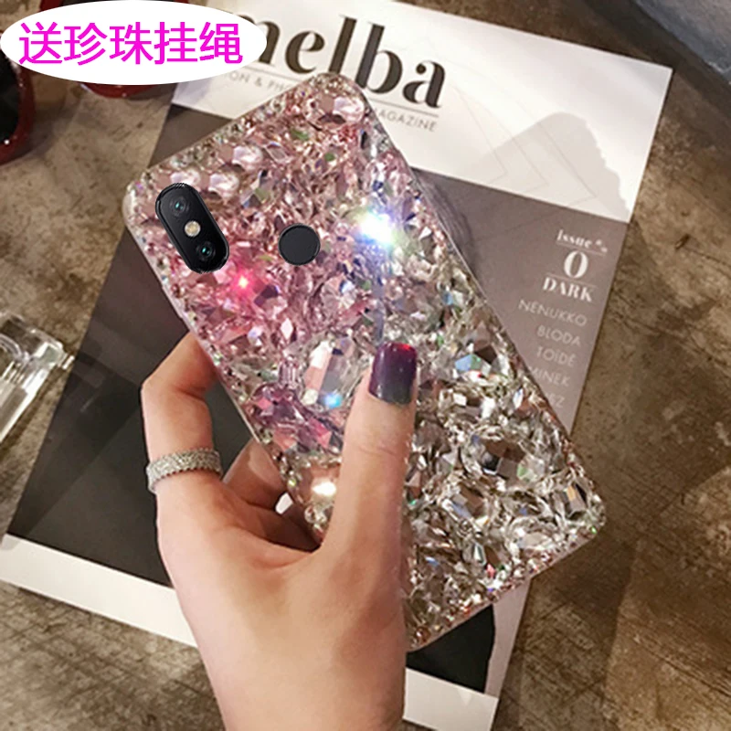 Luxury Big Rhinestone Phone Case For Xiaomi Redmi 6 Pro Soft Back Cases Cover 6Pro |