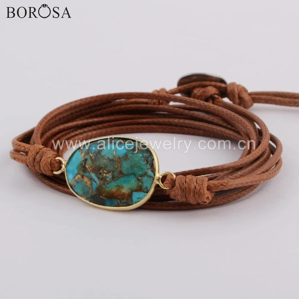 

BOROSA 5 шт. уникальные ранние шармы браслеты ручной работы кожаный браслет богемные женские браслеты Подарки для девушек HD0023