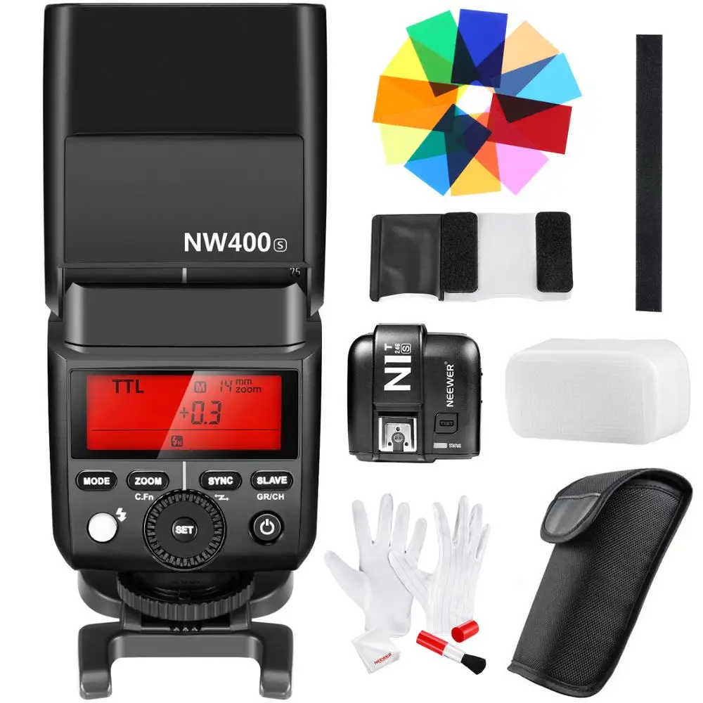 Neewer 2 4G беспроводная 1/8000s HSS TTL GN36 Вспышка Speedlite Master/Slave с N1T S триггером 12 цветных