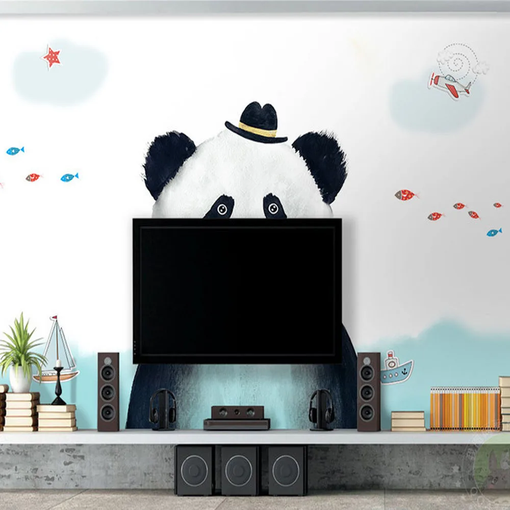 Европейская панда TV Backsplash настенная бумага фрески s для гостиной контактная стен