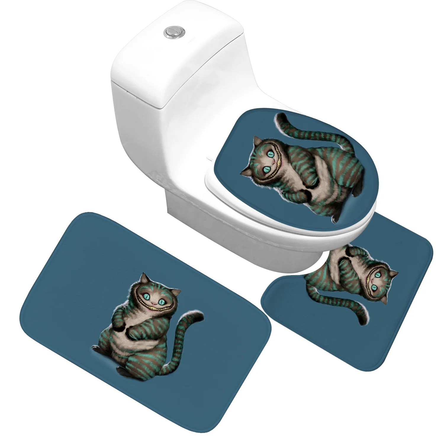 Zeegle Pet Cat Bathroom Carpet Mats Shower Mat Non Slip Flannel 3D Printed Rugs and Set | Дом и сад