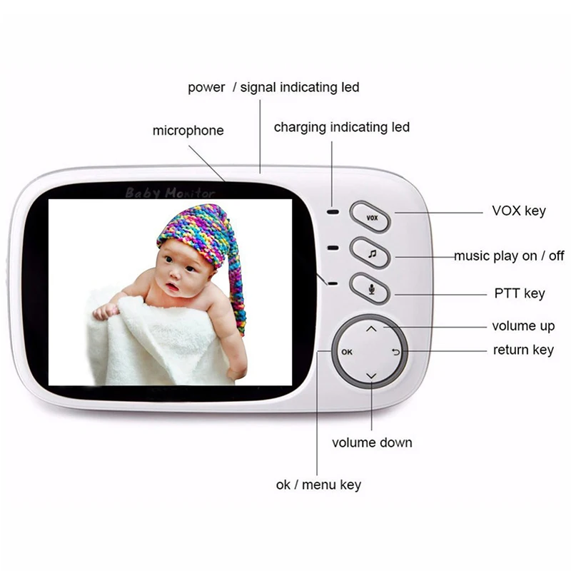 Leioua New 2.4GHz Wireless VideoNanny Music Intercom IR Baby Monitor High Resolution Nanny Security Camera Babysitter | Безопасность и