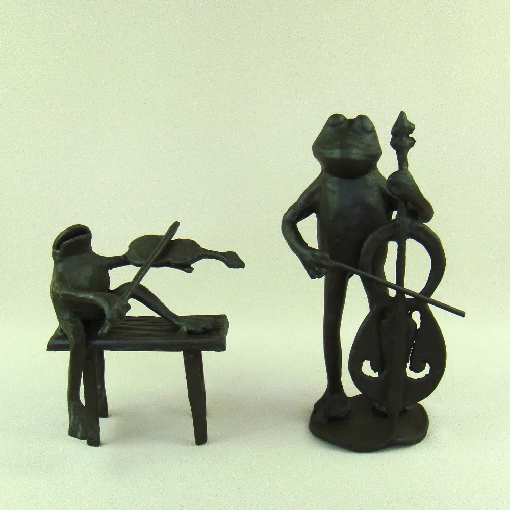 Железная статуэтка ручной работы в виде басов играющих лягушку|gifts and crafts|gift giftsgift