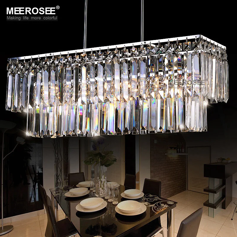 

Modern Chandelier Crystal Light Fitting Rectangle Pendant Hanging Lamp for Dining room Lustres Home Lighting Luminaire