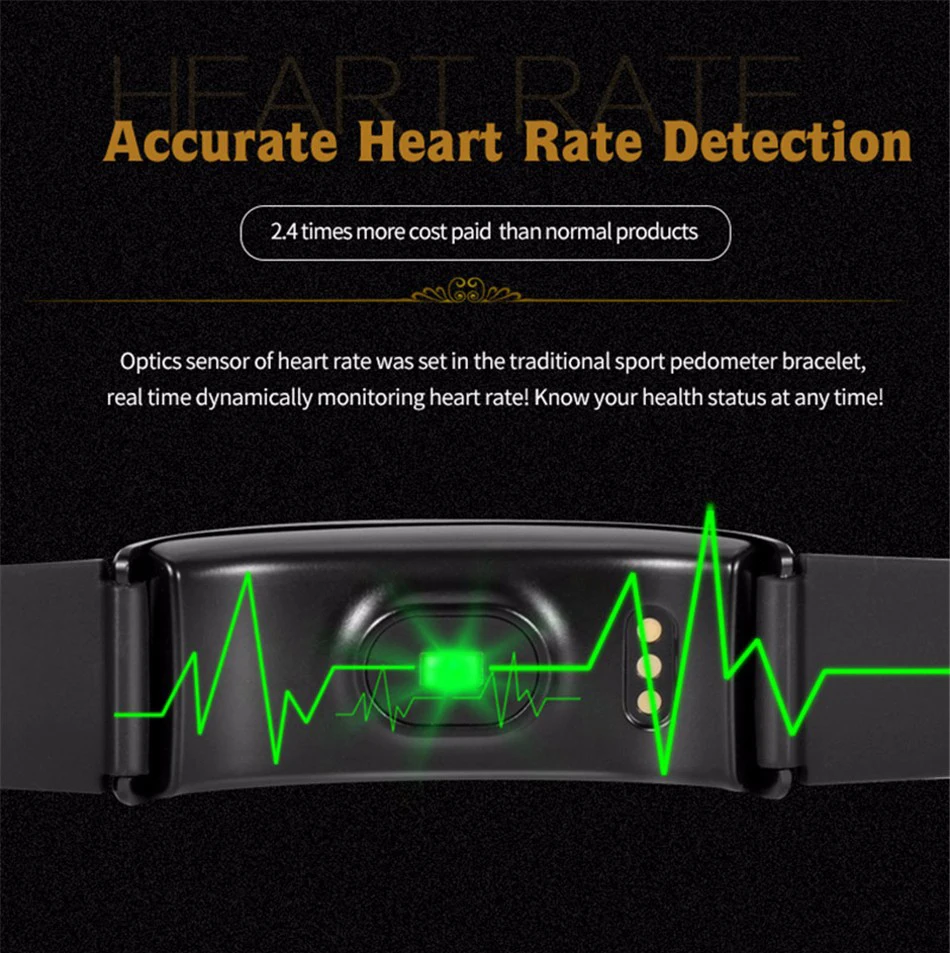 New Smart Bracelet Heart Rate Wristband IP68 Professional Waterproof Swimming Steps Count Sport Watch for Men and Women | Наручные часы