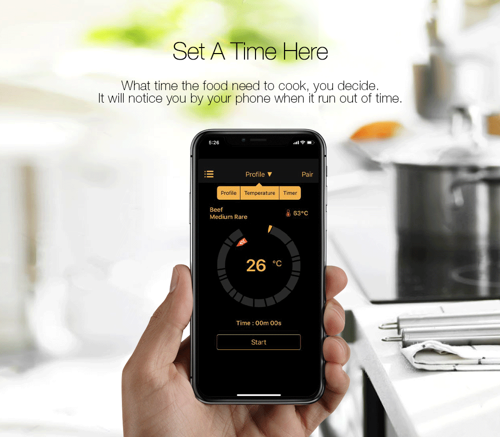 Digoo светодиодный сенсорный экран цифровой bluetooth термометр для приготовления мяса с температурным зондом для мяса барбекю кухонный DG-FT2103