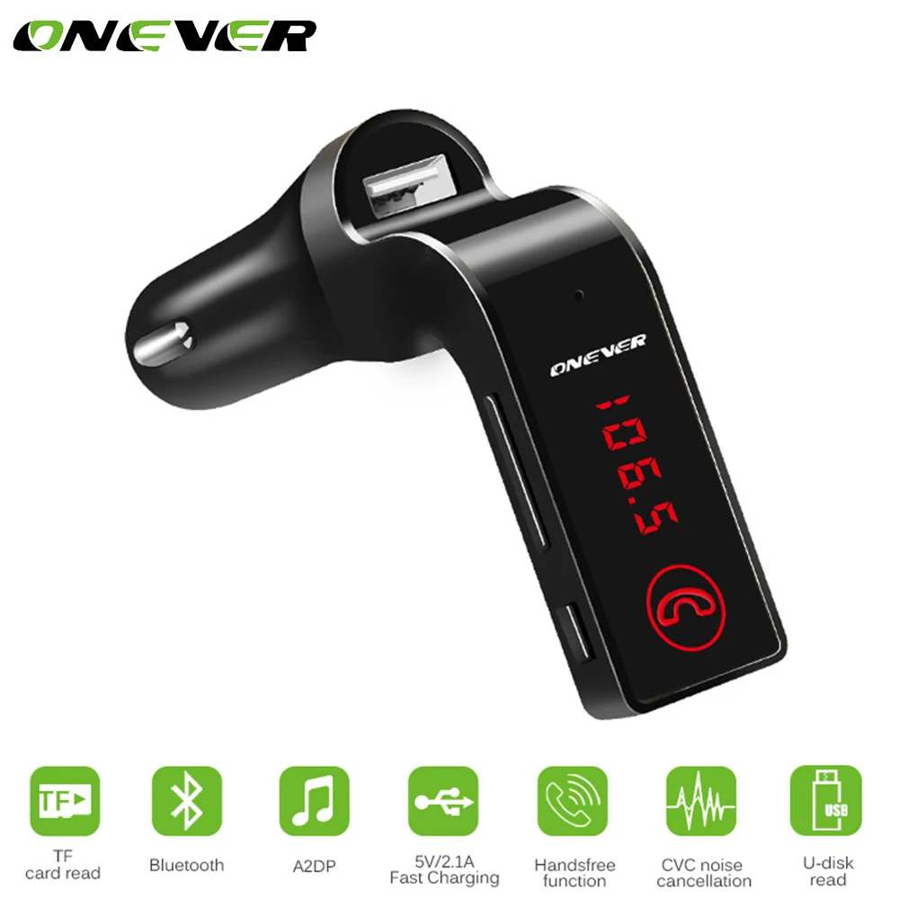 ONEVER 4 в 1 Автомобиль Музыка Аудио MP3 плееры 2.1a USB Зарядное устройство Bluetooth Handsfree fm