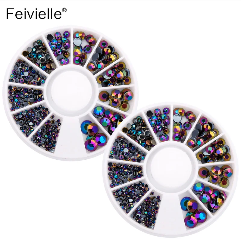 Feivielle 1 колесо Стразы для дизайна ногтей Новые кристаллические блестящие