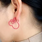 Супер милые красные мини-серьги-гвоздики Минни из сплава для женщин очаровательные серьги в виде животных Микки Мауса рождественские серьги для девочек подарок 2018