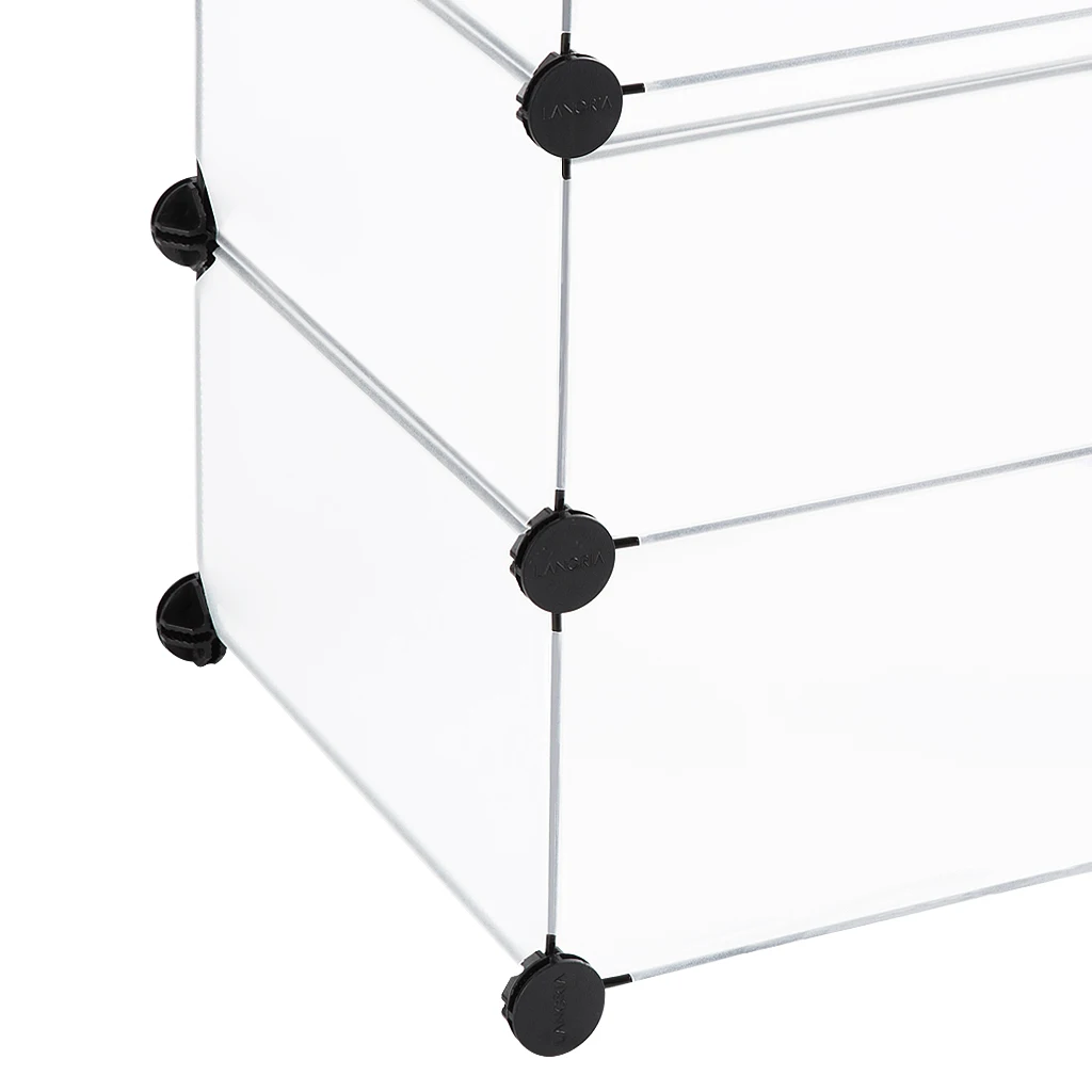 LANGRIA 10-Cube DIY модульная обувная стойка башня многофункциональная комбинация для хранения отдельно стоящий Органайзер двери шкафа прозрачный белый