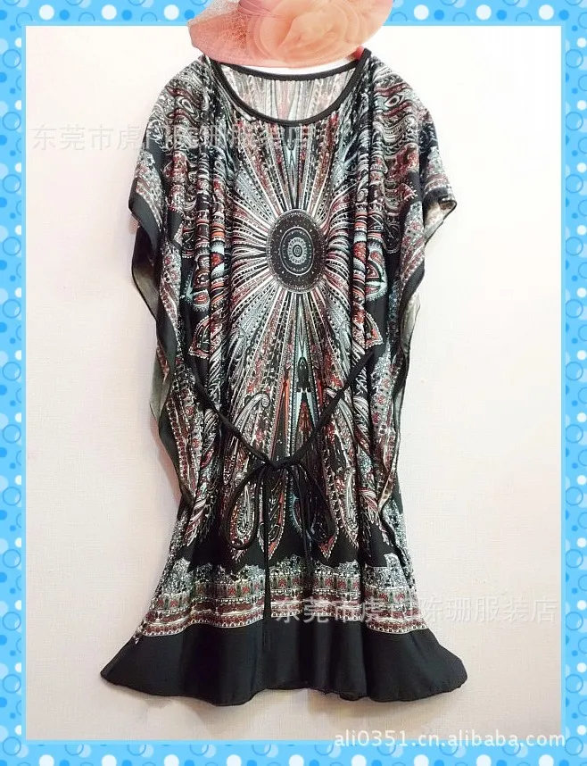 Лето 2017 г. Повседневная национальной печати платье свободно плюс размер пояса Ice