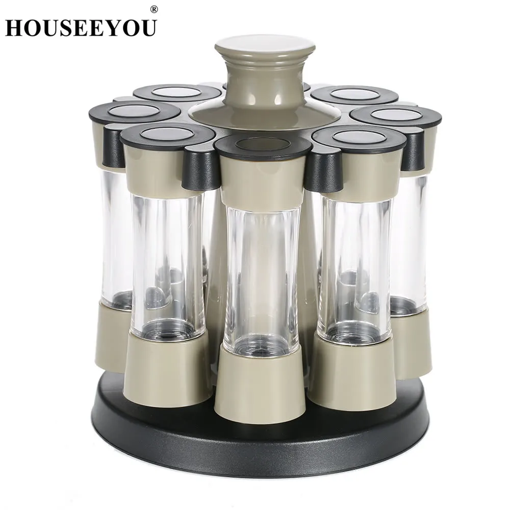 8 шт./компл. вращающиеся бутылки для специй набор акриловых приправ стеллаж