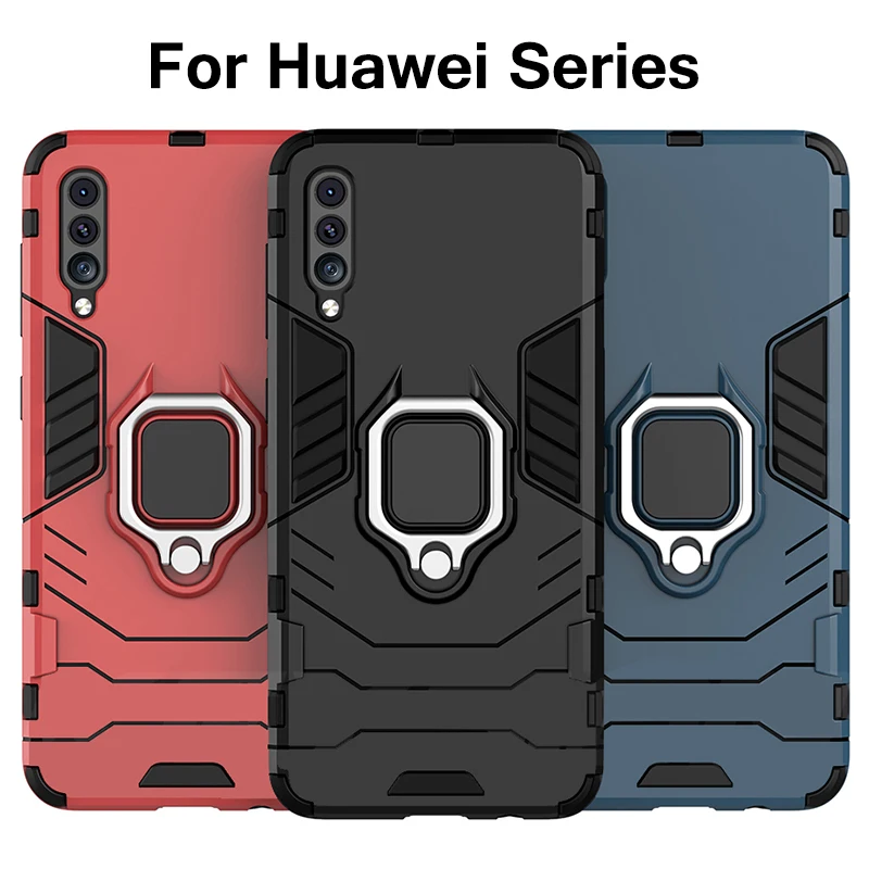 Чехол с магнитным кольцом и подставкой для Huawei Mate 9 30 20 P20 Lite P30 Pro бронированные