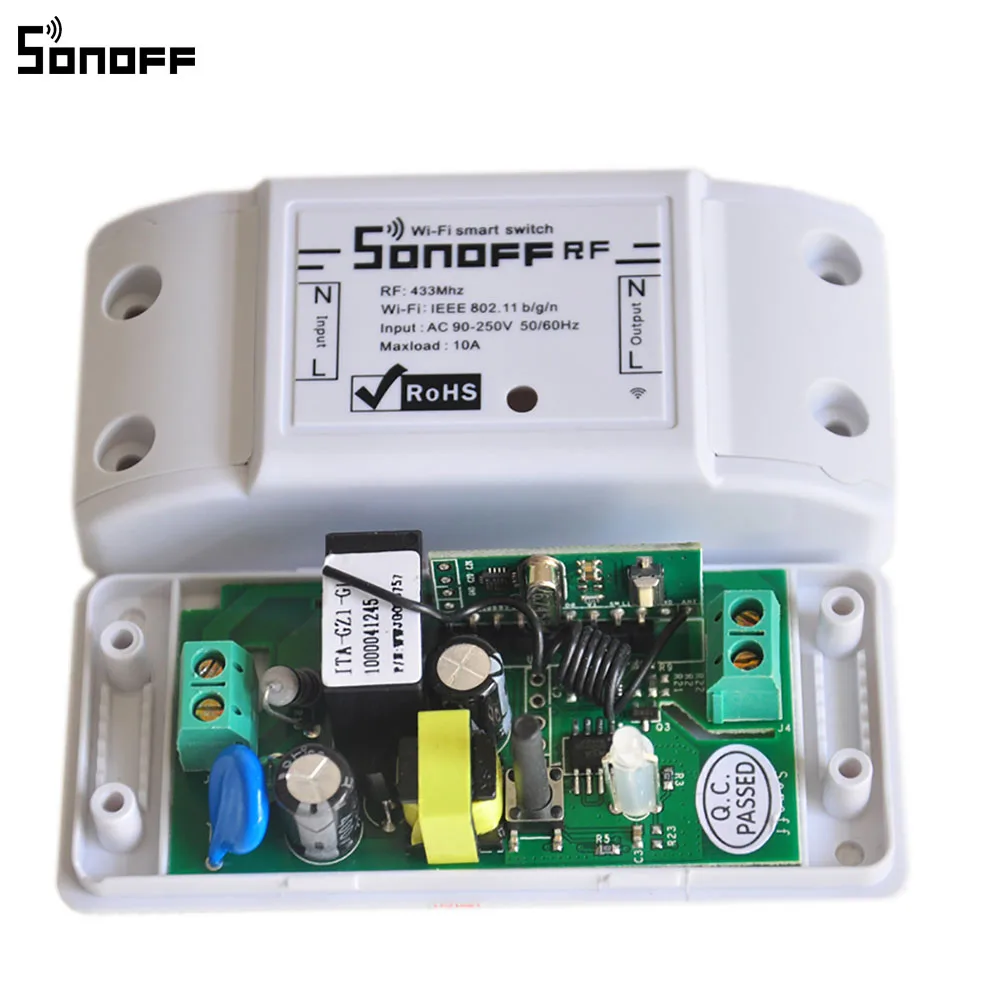 Беспроводной смарт переключатель Sonoff RF 433MHz с Wi Fi управлением выключатель света