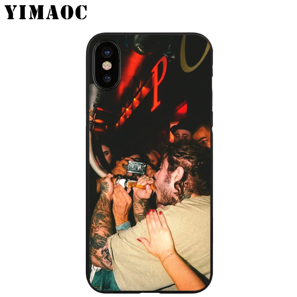 YIMAOC Post Malone Hip Hop Мягкий ТПУ Черный силиконовый чехол для iPhone X или 10 8 7 6 6S Plus 5 5S SE Xr Xs