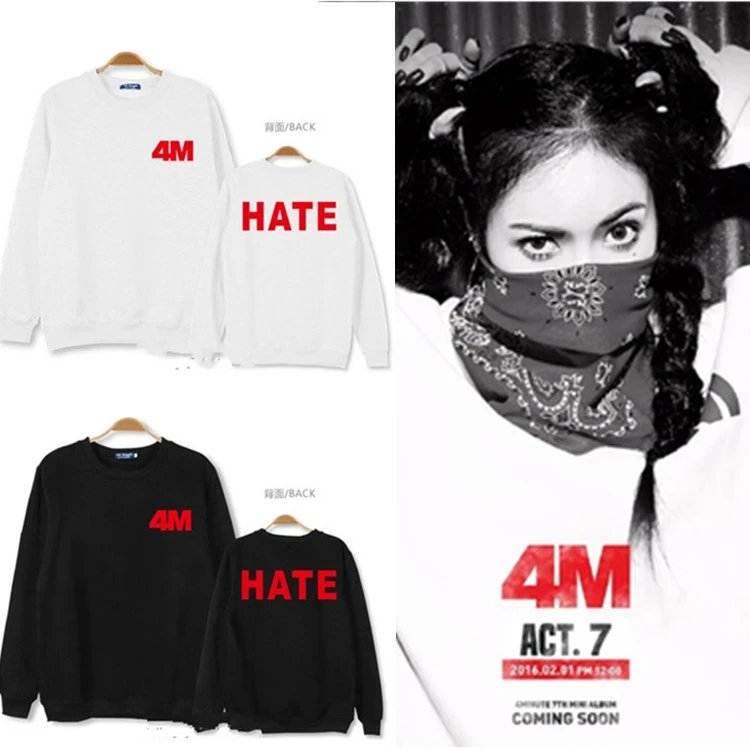 Мужская и Женская толстовка с принтом kpop album 4 m minutes 7 mv That act or hate hyuna капюшоном для