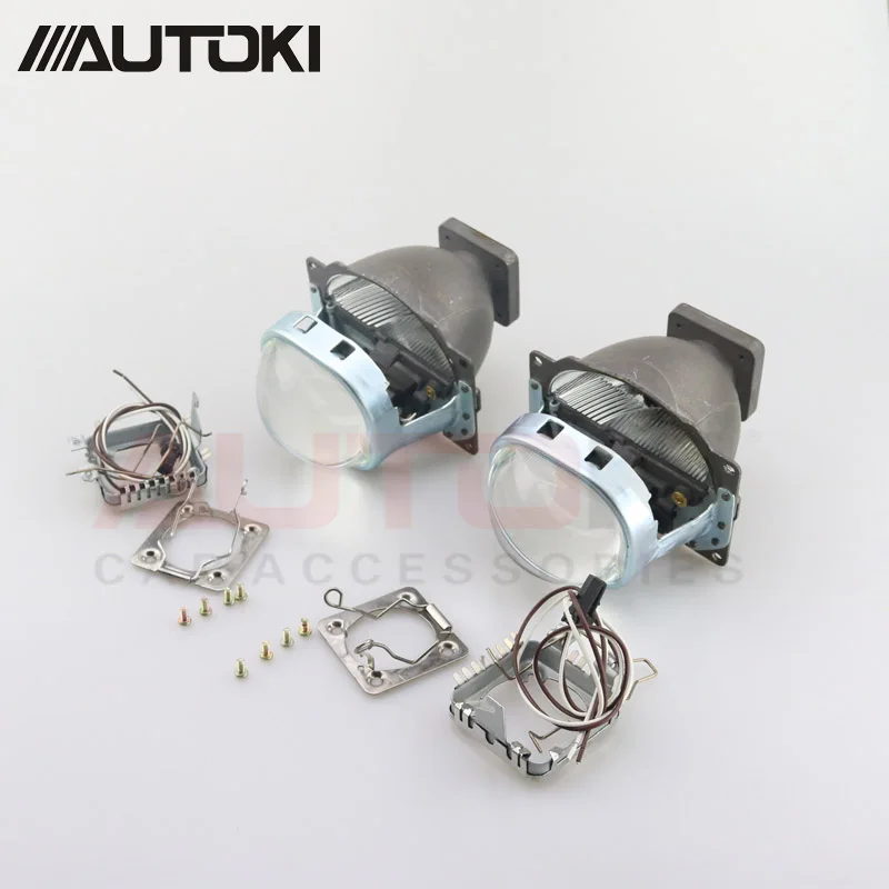 Autoki 3,0 дюймов Q5 квадратный биксеноновый объектив проектор HID фары металлические фары линзы H4, использовать D2S D2H лампы автомобильные Внешние огни