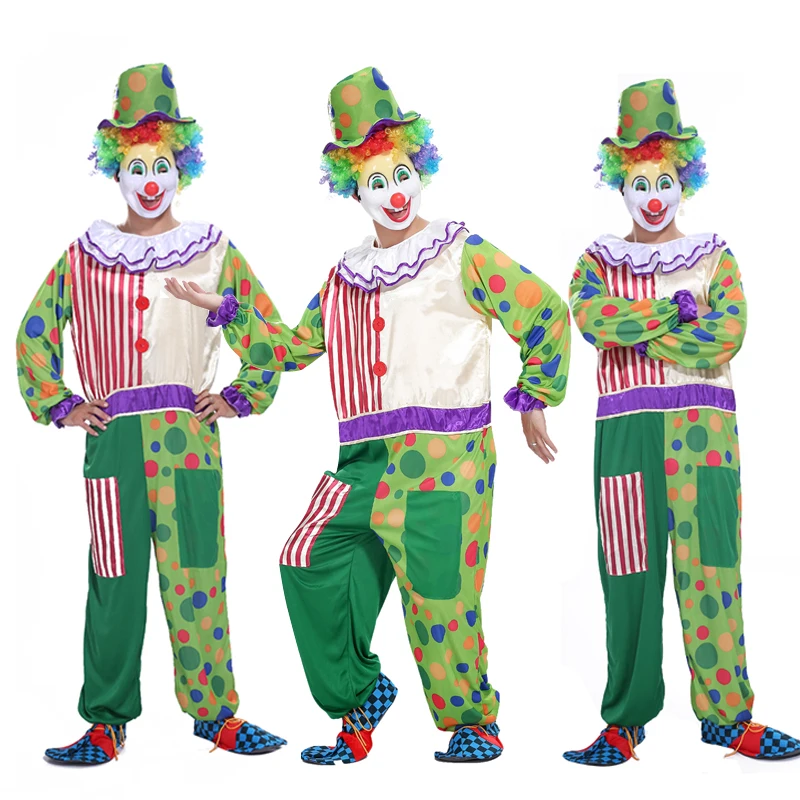 Новый рекламный костюм на Хэллоуин клоуна для взрослых Магическая одежда шоу