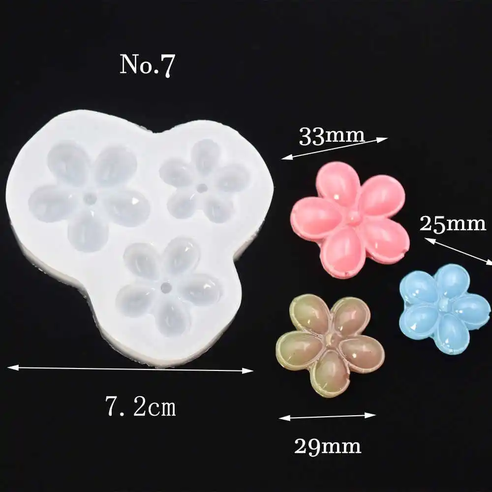 flower7 SNASAN силиконовые формы для ювелирных изделий diy цветы смолы Силиконовые формы ручной работы смолы формы для эпоксидной смолы - Цвет: flower7