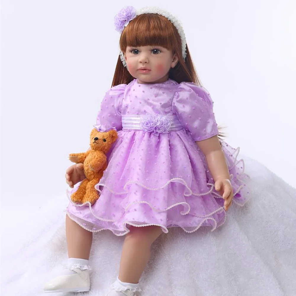 

24 "/60 см Bebe живой силиконовая Возрожденный ребёнок ясельного возраста кукла принцесса для девочек плюшевые мягкие игрушки для девочек Дети ...