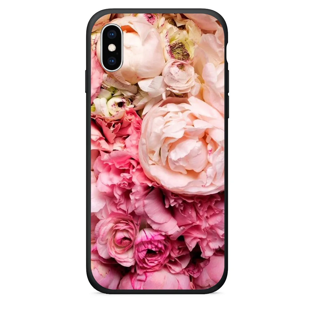 Мягкий цветной чехол из ТПУ для iphone xs max с розовыми цветами силиконовый 8 Plus чехлы |