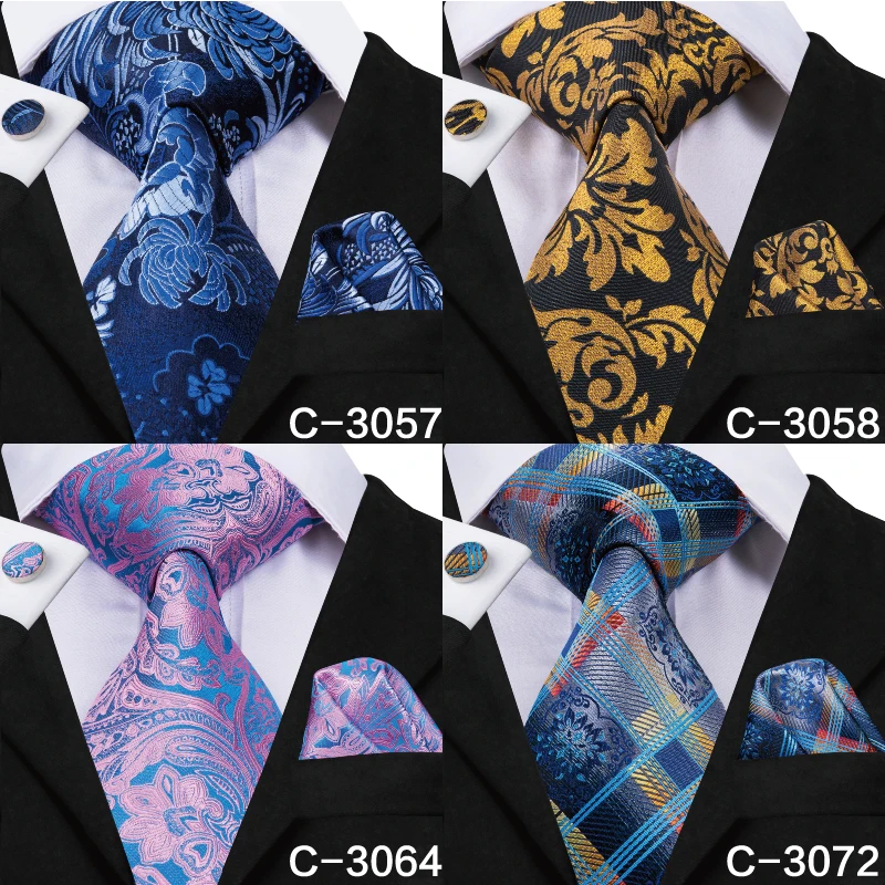 Hi Tie роскошные шелковые мужские галстуки Свадебный деловой костюм набор