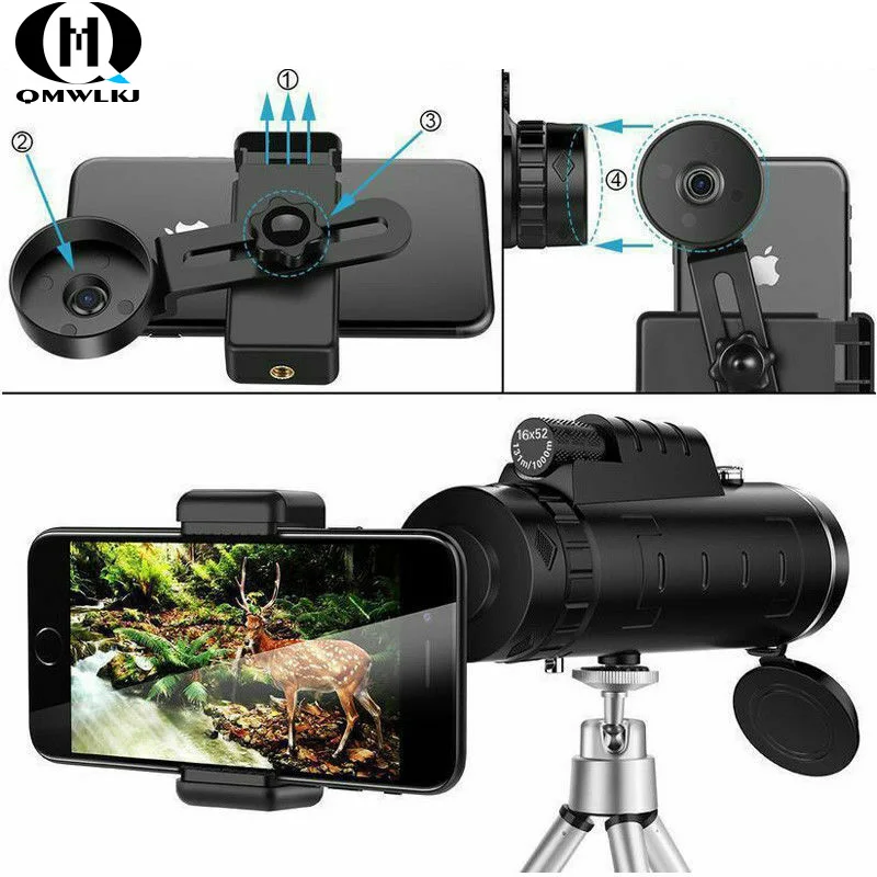 Объектив для телефона 40X60 зум смартфона монокулярный телескоп камера кемпинга