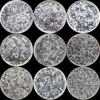 10g laser silver nail sequin 1 5mm multi star heart moon dot loose sequins paillettes for nail artswedding decoration confetti