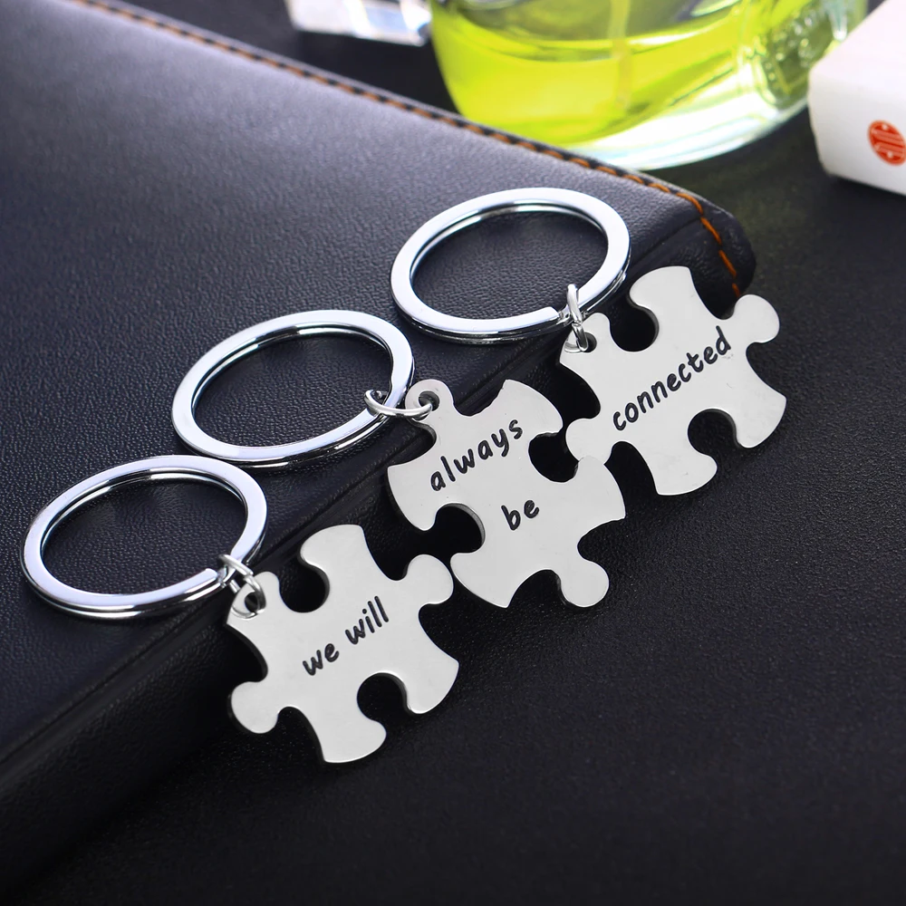 Брелок дружбы Bespmosp из нержавеющей стали 3 шт. брелок с сердцем|heart keyring|friendship