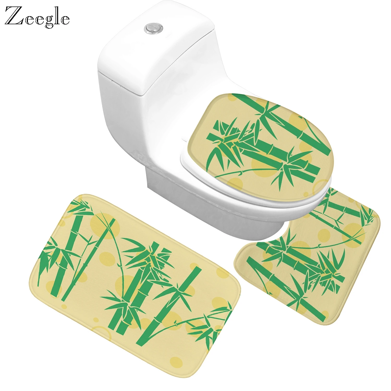 Zeegle Home Non slip Mat Flannel Floor Memory Foam Rug Bathroom Mats Set Bath Toilet Seat Cover Pedestal | Дом и сад