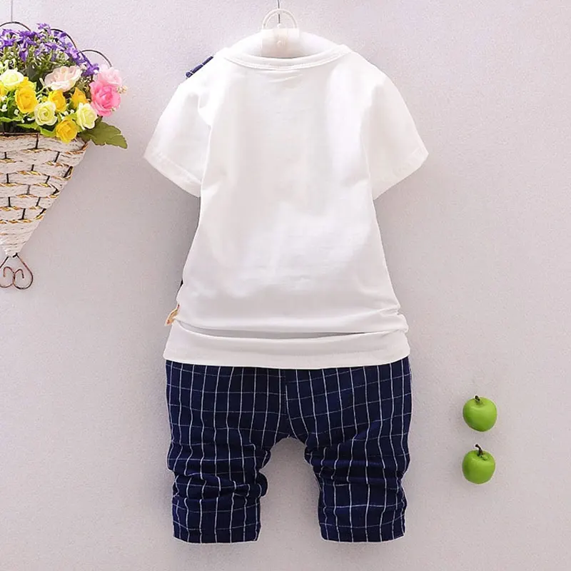 Formal Clothing Sets For Newborn 1 Year Birthday Party Clothes Children's Cotton Cloth Outerwear Infant Suits Bow T-shirt+Pant |