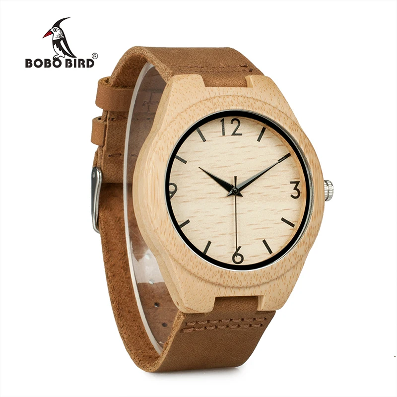 Часы наручные BOBO BIRD WA31A32 с бамбуковым деревянным ремешком для мужчин и женщин