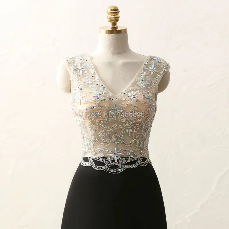 Платье шифоновое ТРАПЕЦИЕВИДНОЕ для выпускного вечера с V образным вырезом и