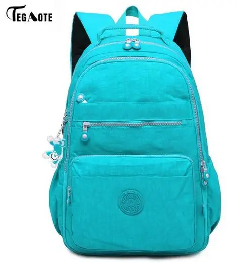 sky blue TEGAOTE, школьный рюкзак, для девочек-подростков, нейлон, водонепроницаемый, на каждый день, для женщин, рюкзаки, Mochila Feminina, рюкзак для ноутбука, женский, Sac A Dos - Цвет: sky blue