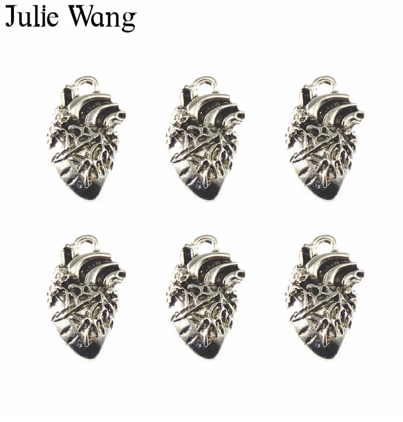 10 шт. винтажные подвески в форме сердца из сплава античное серебро ожерелье