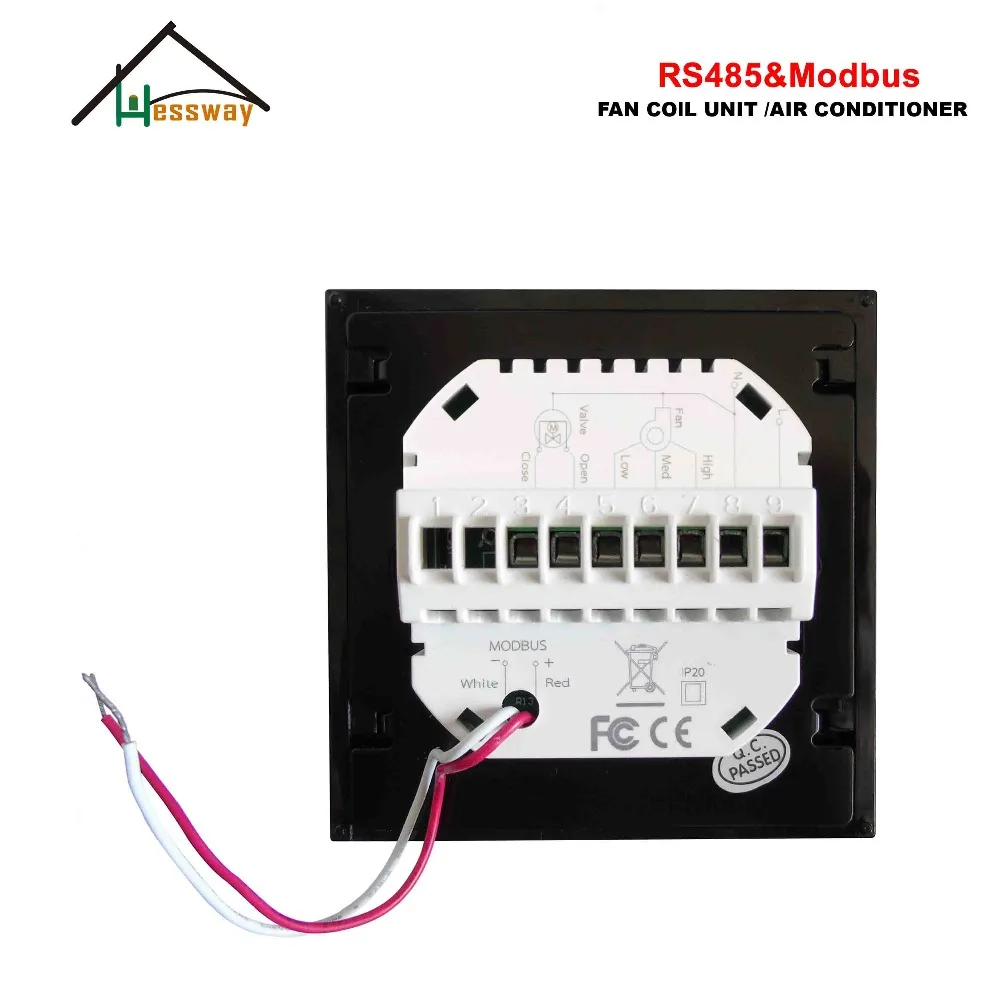 HESSWAY 3 скорости RS485 RTU MODBUS умный комнатный термостат 24 в стандартный для 2 трубной