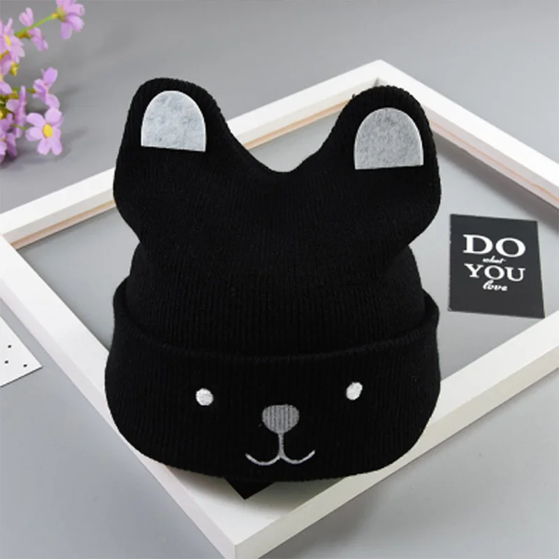 ideacherry Baby Warm Bear Cartoon Hat Children's Wool Knit Cap Autumn Winter Boy Girl Cute Ears Kids Beanies Gift Caps | Детская