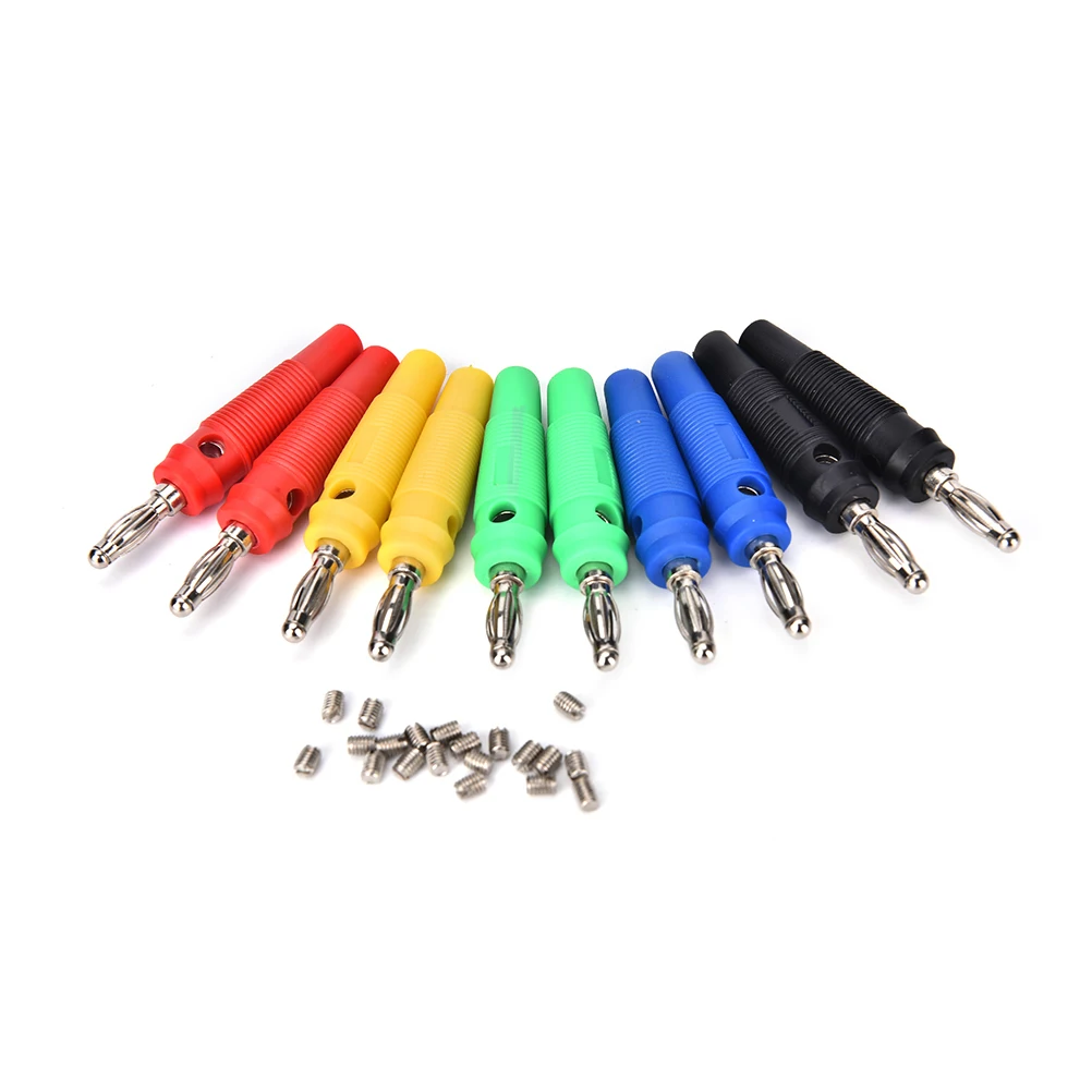 Струйное высокого качества 10 шт Позолоченные 4 мм контрольные выводы вилки типа