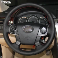 bannis hand stitched black leather steering wheel cover for toyota camry 2012 2015